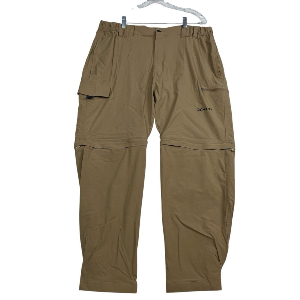 Arctix Mens Cliff Convertible Trail Pants Sz L Tan Ripstop UPF50 Hiking Gorpcore